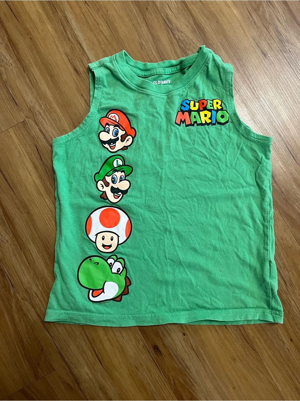 Old Navy Green Super Mario Character Tank Top